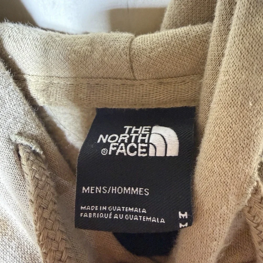 The‎ North Face Hoodie Mens Medium Tan Pink Logo Pullover Sweatshirt Casual